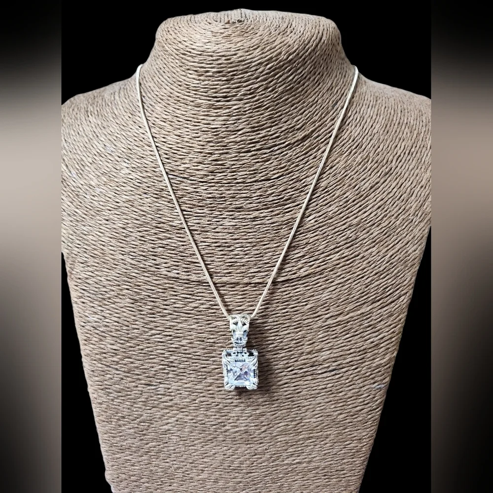 Swarovski Crystal & Silverplate Pendant W 18